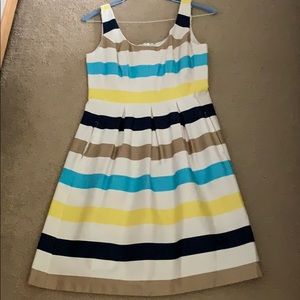 Fit and flare multi color striped sun dress